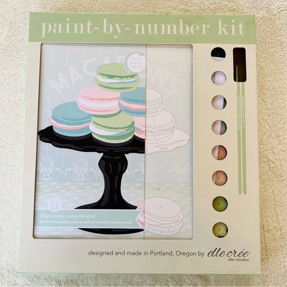 ELLE CREE DIY PAINT BY NUMBER KIT MACARONS ON PEDESTAL NEW - Picture 4 of 5
